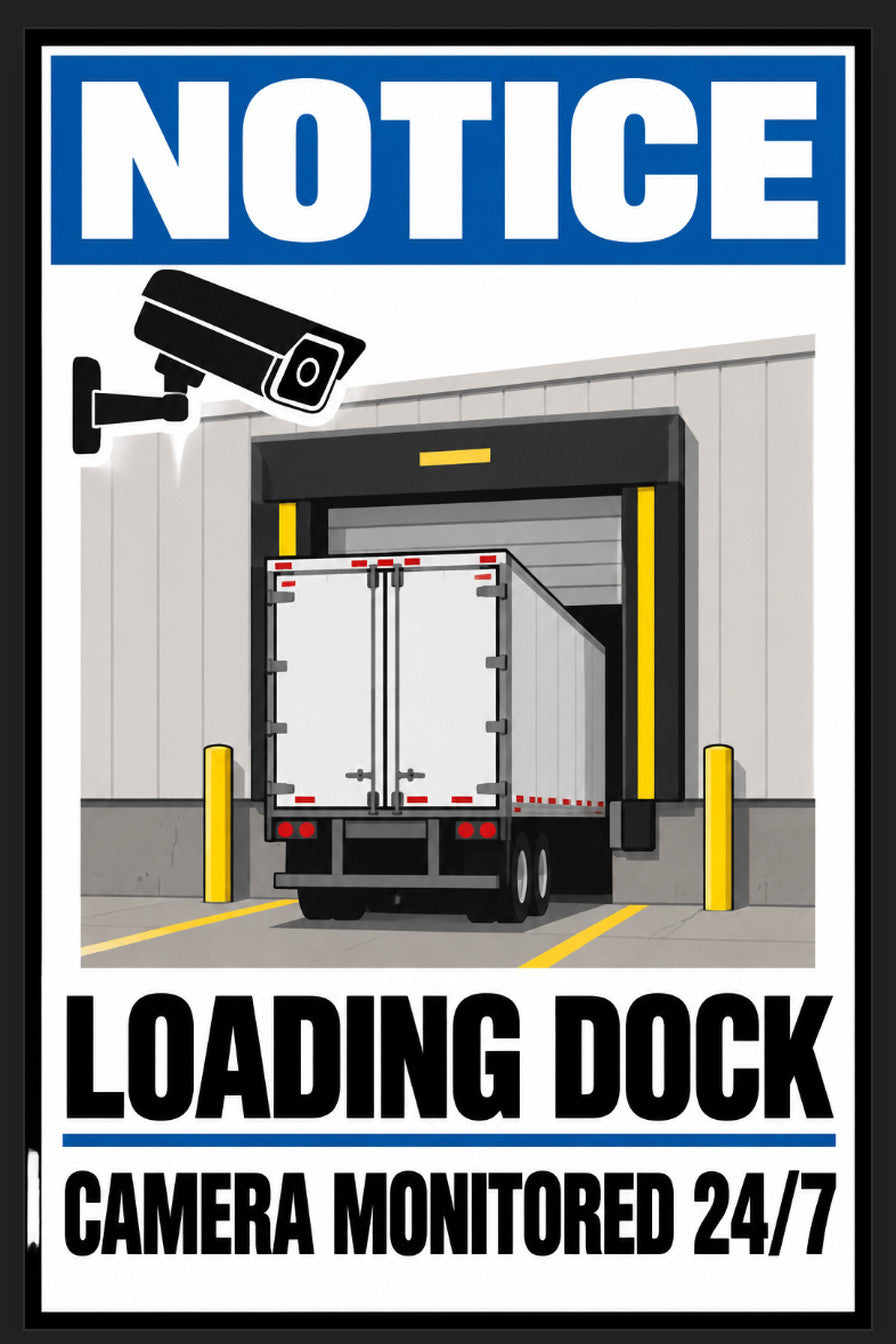Notice Loading Dock Camera Monitored 24/7 4x6 vinyl sticker