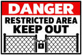 Danger Restricted Area Keep Out 4x6 vinyl sticker
