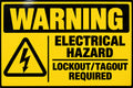 Warning Electrical Hazard Lockout Tagout 4x6 vinyl sticker
