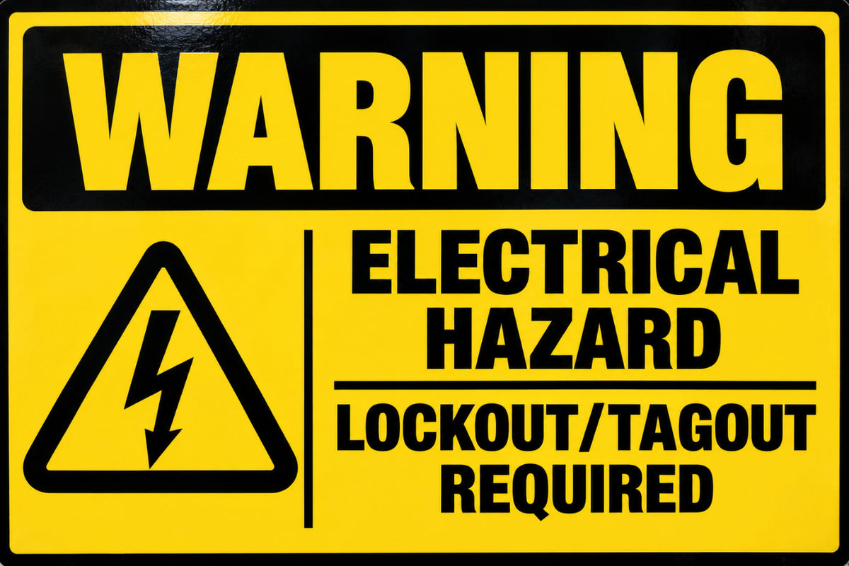Warning Electrical Hazard Lockout Tagout 4x6 vinyl sticker