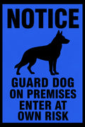 Notice Guard Dog On Premises Enter At Own Risk 4x6 vinyl sticker
