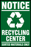 Notice Recycling Center Sorted Materials Only 4x6 vinyl sticker