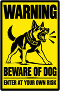 Warning Beware Of Dog Enter At Your Own Risk 4x6 vinyl sticker