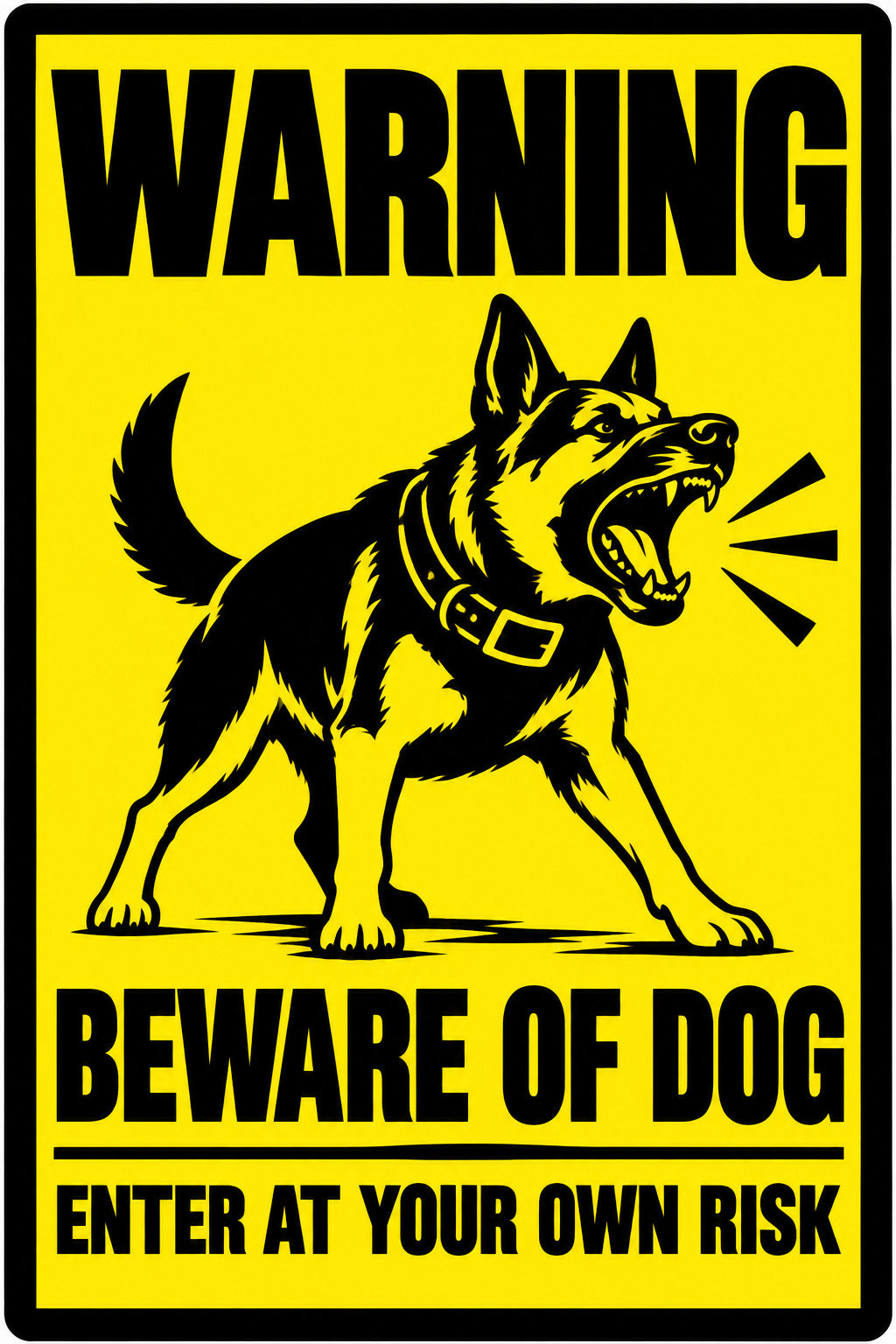 Warning Beware Of Dog Enter At Your Own Risk 4x6 vinyl sticker
