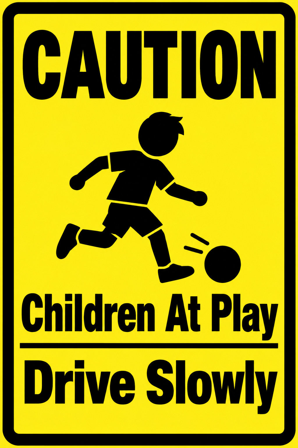 Caution Children At Play Drive Slowly 4x6 vinyl sticker