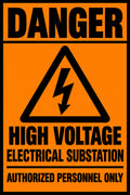 Danger High Voltage Electrical Substation Authorized Personnel Only 4x6 vinyl sticker