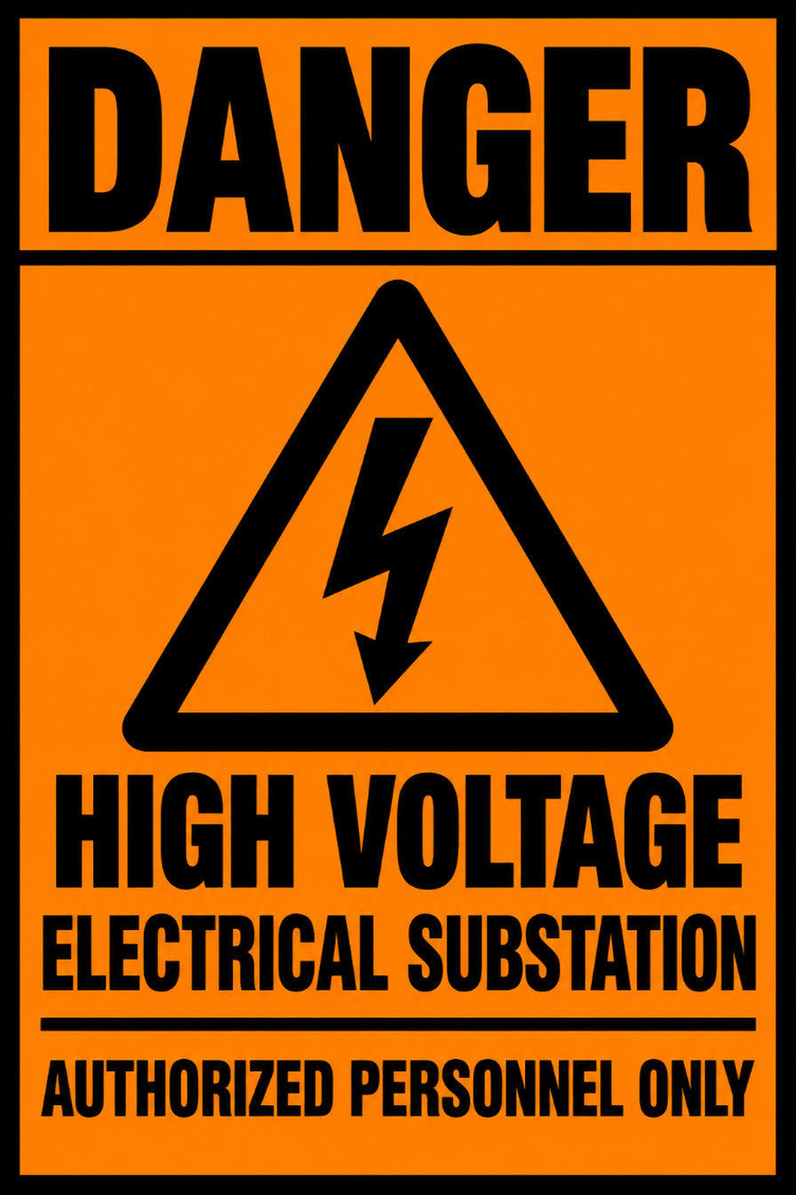 Danger High Voltage Electrical Substation Authorized Personnel Only 4x6 vinyl sticker