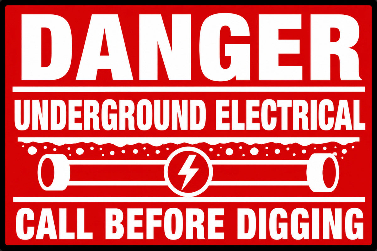 Danger Underground Electrical Call Before Digging 4x6 vinyl sticker