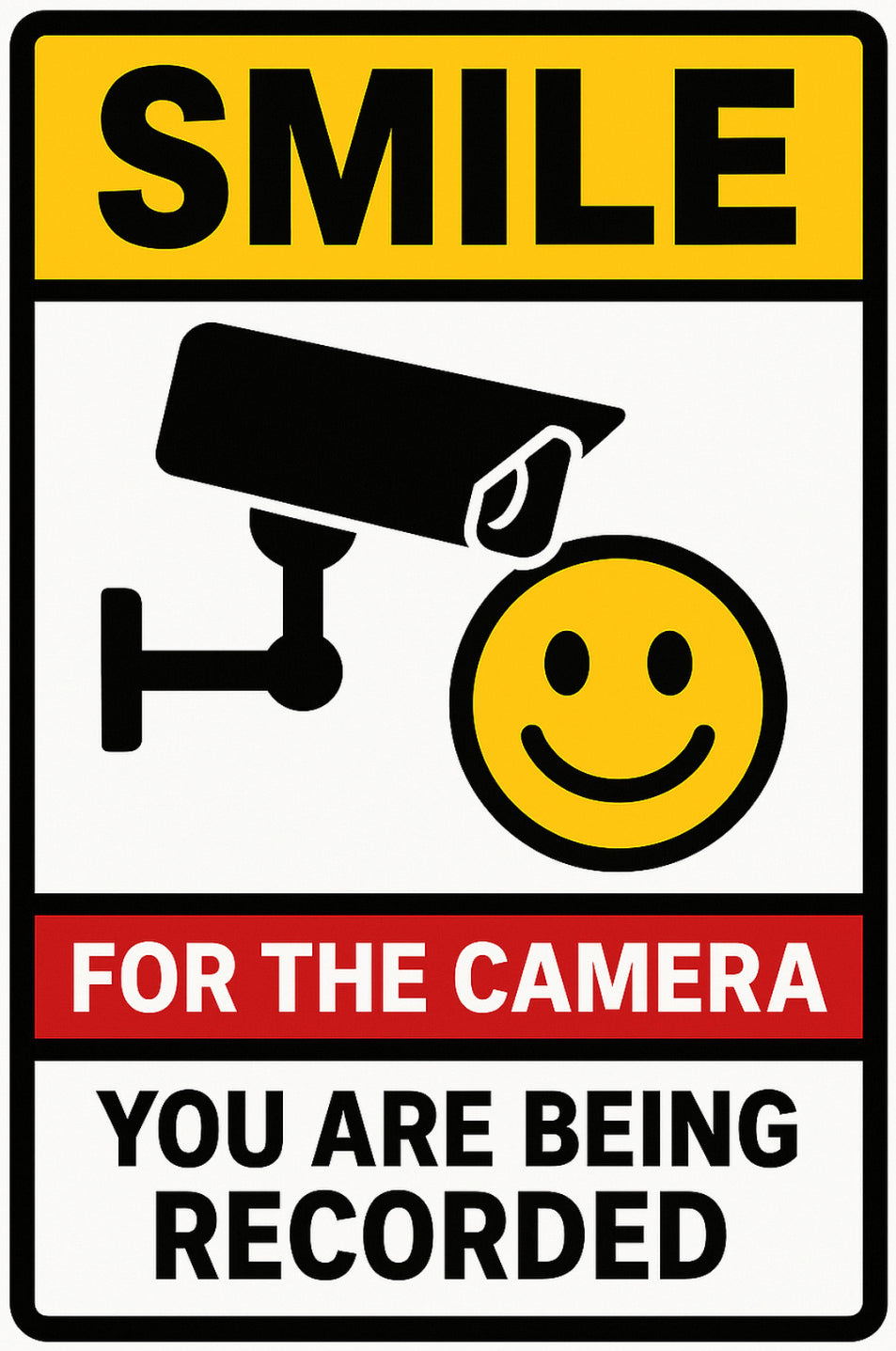 Smile For The Camera You Are Being Recorded 4x6 vinyl sticker