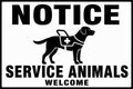 Notice Service Animals Welcome 4x6 vinyl sticker