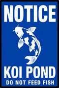 Notice Koi Pond Do Not Feed Fish 4x6 vinyl sticker