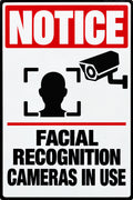 Notice Facial Recognition Cameras In Use 4x6 vinyl sticker
