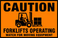 Caution Forklifts Operating 4x6 vinyl sticker
