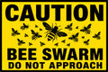 Caution Bee Swarm Do Not Approach 4x6 vinyl sticker