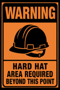 Warning Hard Hat Area Required 4x6 vinyl sticker