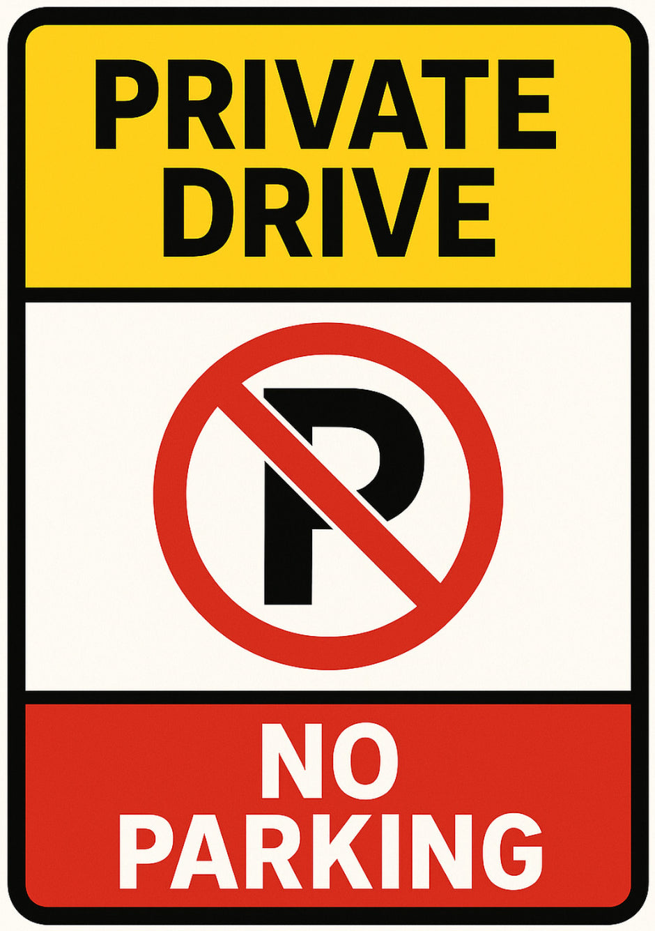 Private Drive No Parking 4x6 vinyl sticker