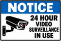 Notice 24 Hour Video Surveillance In Use 4x6 vinyl sticker