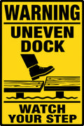 Warning Uneven Dock Watch Your Step 4x6 vinyl sticker