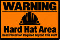 Warning Hard Hat Area Required Beyond This Point 4x6 vinyl sticker
