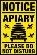 Notice Apiary Please Do Not Disturb 4x6 vinyl sticker