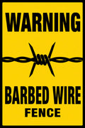 Warning Barbed Wire Fence 4x6 vinyl sticker