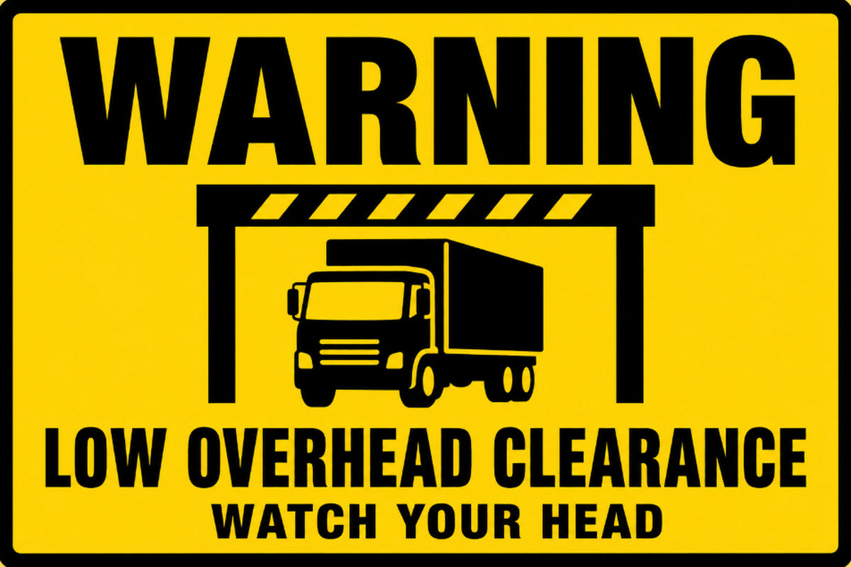 Warning Low Overhead Clearance 4x6 vinyl sticker