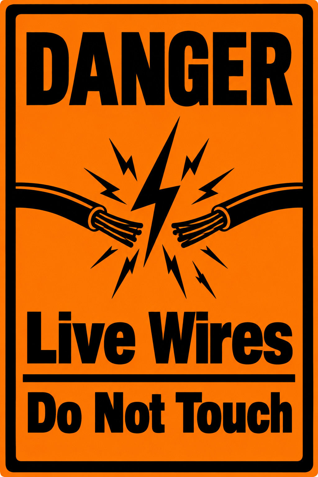 Danger Live Wires 4x6 vinyl sticker