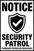 Notice Security Patrol 4x6 vinyl sticker