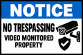Notice No Trespassing Video Monitored Property 4x6 vinyl sticker
