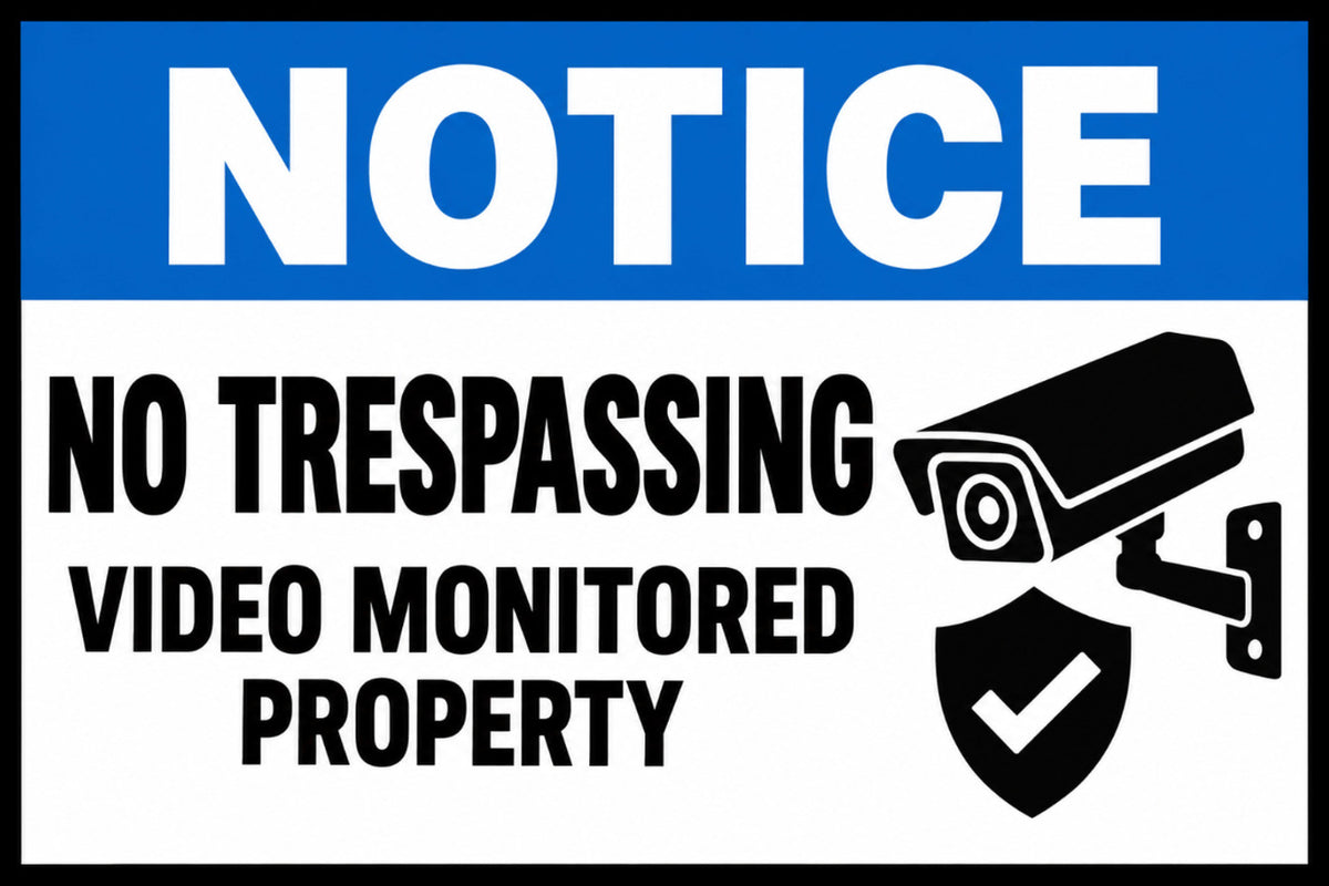 Notice No Trespassing Video Monitored Property 4x6 vinyl sticker