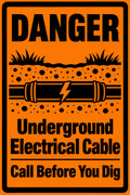 Danger Underground Electrical Cable Call Before You Dig 4x6 vinyl sticker