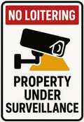 No Loitering Property Under Surveillance 4x6 vinyl sticker