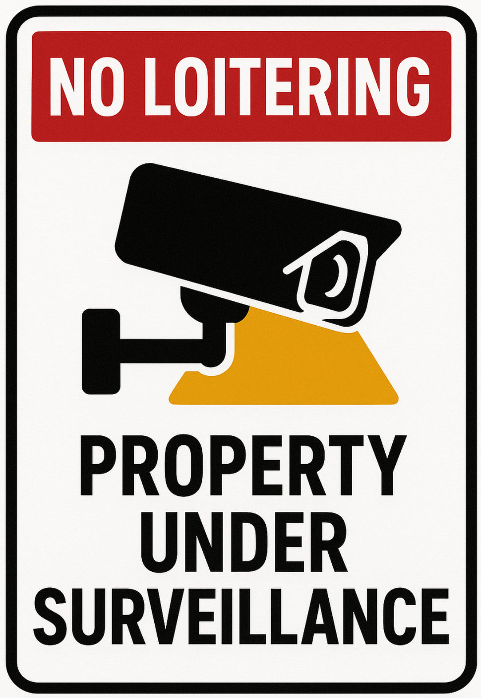 No Loitering Property Under Surveillance 4x6 vinyl sticker