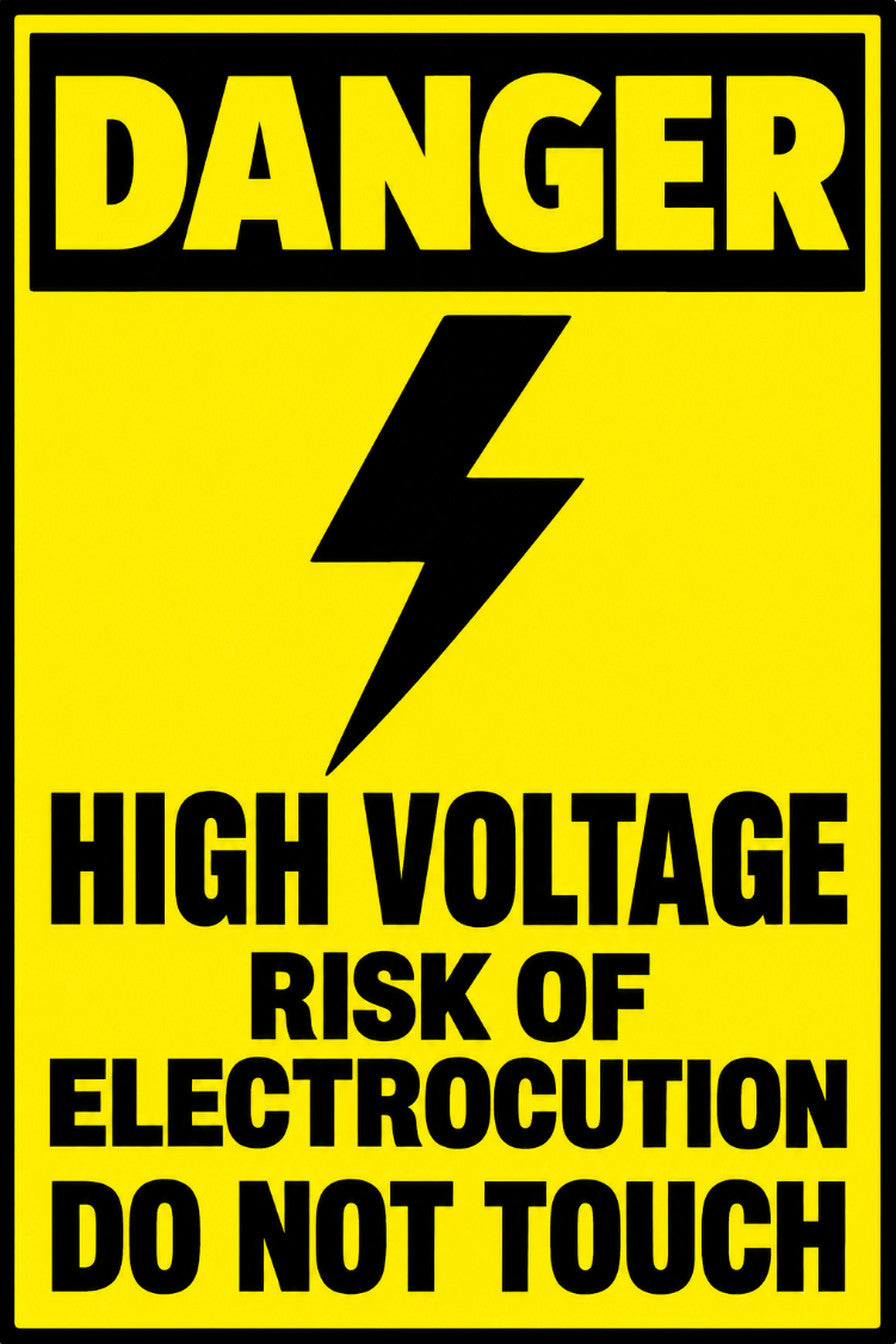 Danger High Voltage Risk Of Electrocution Do Not Touch 4x6 vinyl sticker