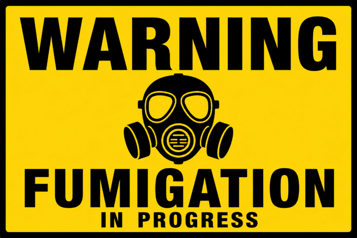 Warning Fumigation In Progress 4x6 vinyl sticker