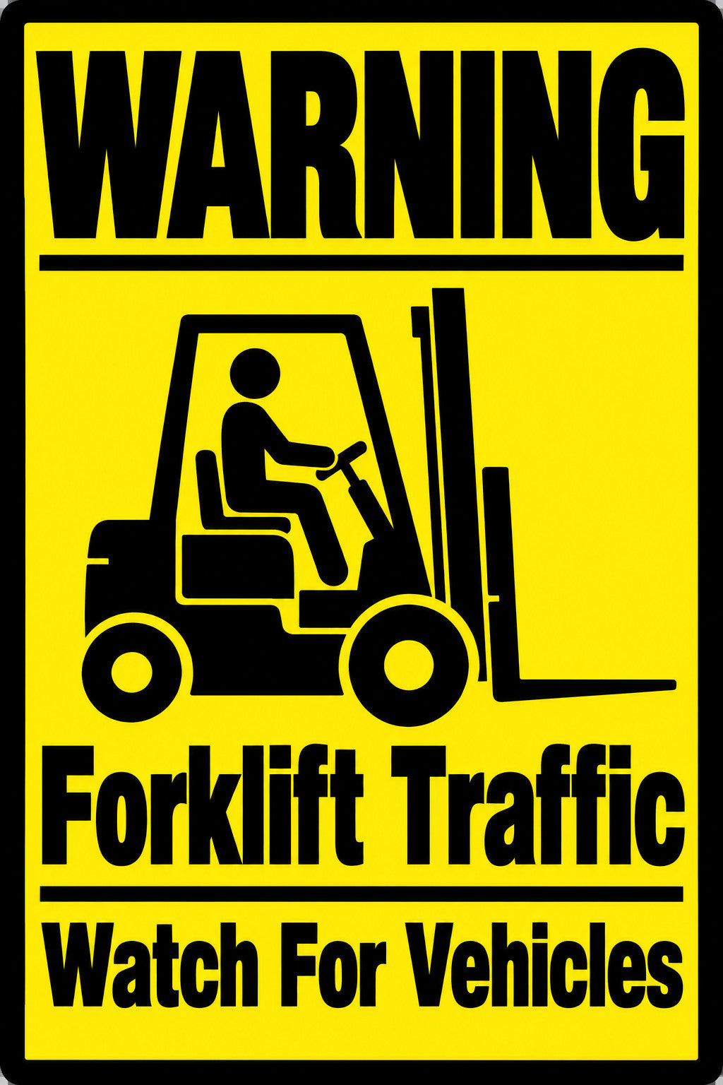 Warning Forklift Traffic 4x6 vinyl sticker