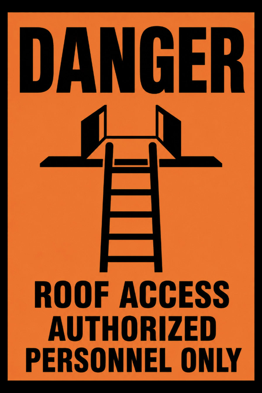 Danger Roof Access Authorized Personnel Only 4x6 vinyl sticker