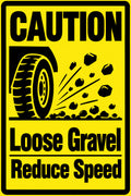 Caution Loose Gravel 4x6 vinyl sticker