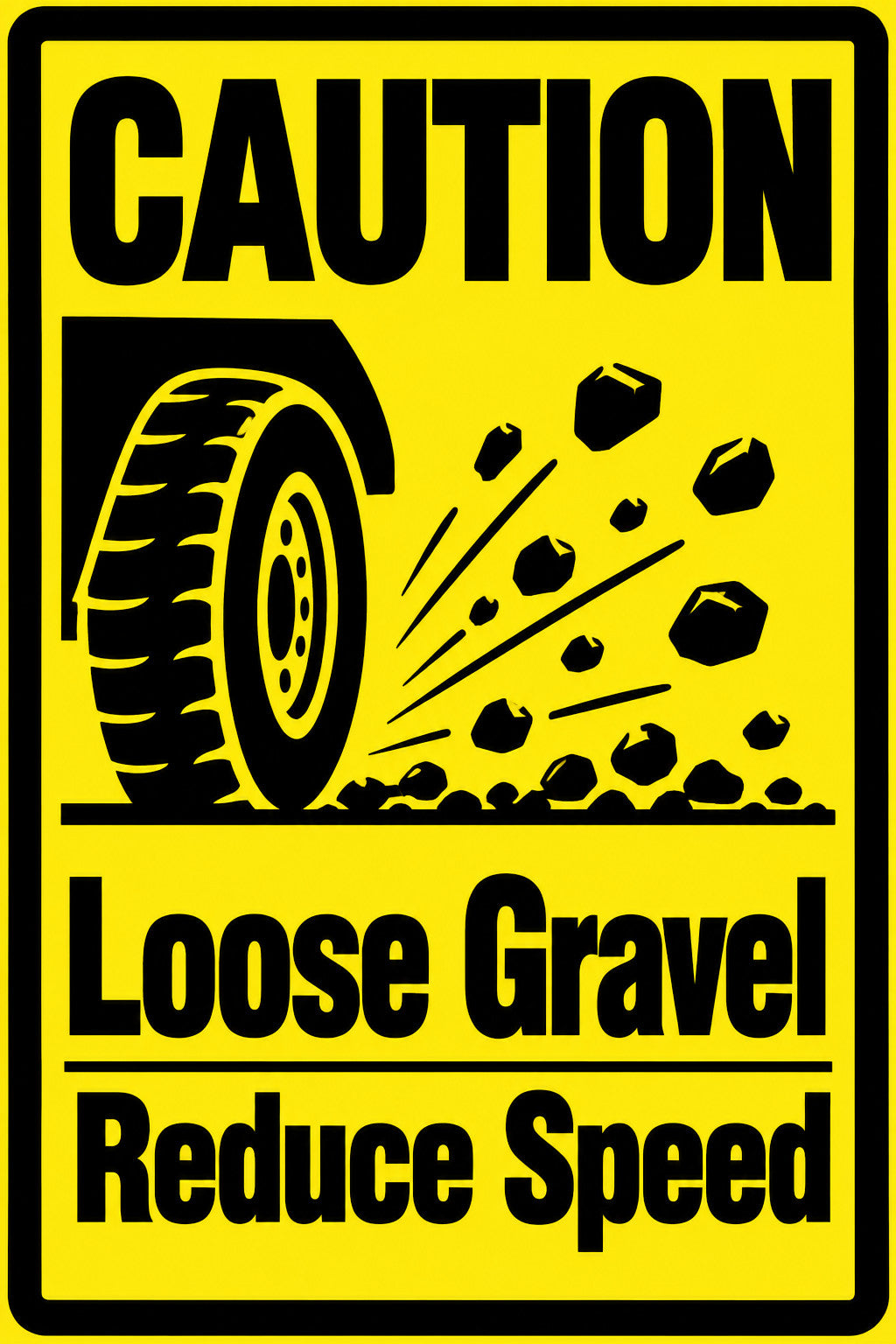 Caution Loose Gravel 4x6 vinyl sticker