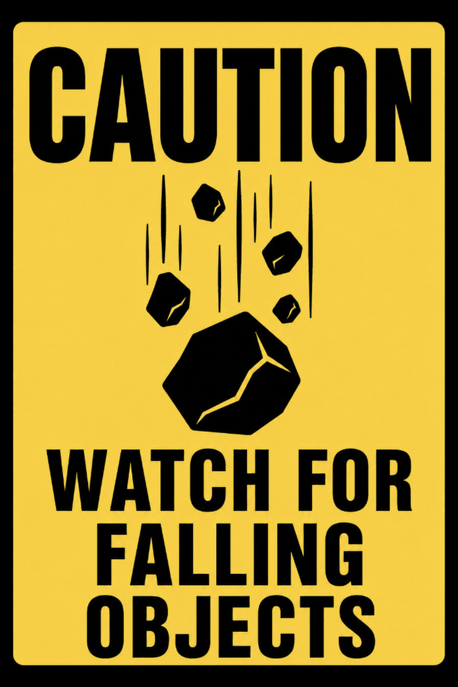 Caution Watch For Falling Objects 4x6 vinyl sticker