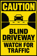 Blind Driveway Watch for Traffic 4x6 vinyl sticker