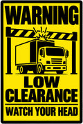 Warning Low Clearance Watch Your Head 4x6 vinyl sticker