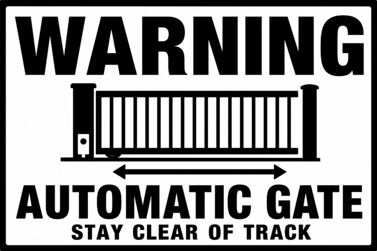 Warning Automatic Gate 4x6 vinyl sticker