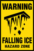 Warning Falling Ice Hazard Zone 4x6 vinyl sticker