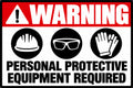 Warning PPE Required In This Area 4x6 vinyl sticker