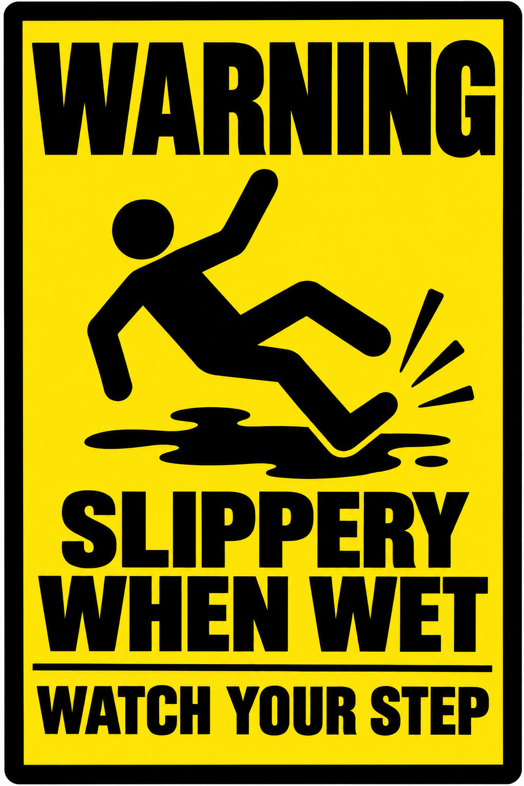 Warning Slippery When Wet Watch Your Step 4x6 vinyl sticker