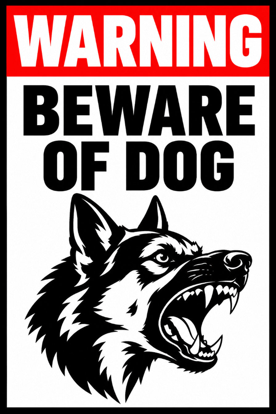Warning Beware Of Dog 4x6 vinyl sticker