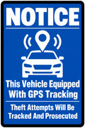 Notice This Vehicle Equipped With GPS Tracking 4x6 vinyl sticker