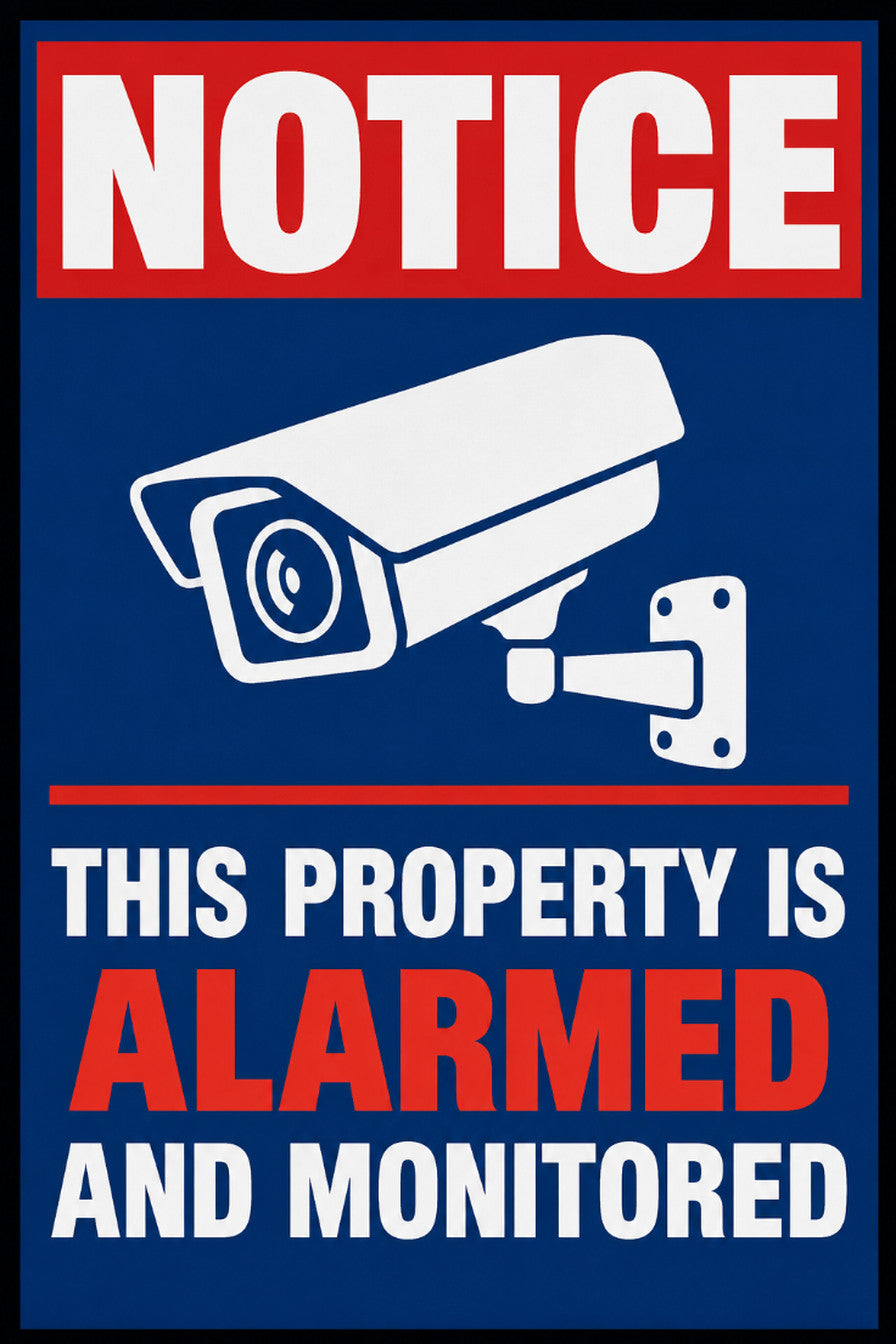 Property Alarmed and Monitored 4x6 vinyl sticker