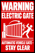 Warning Electric Gate Automatic Vehicle Stay Clear 4x6 vinyl sticker
